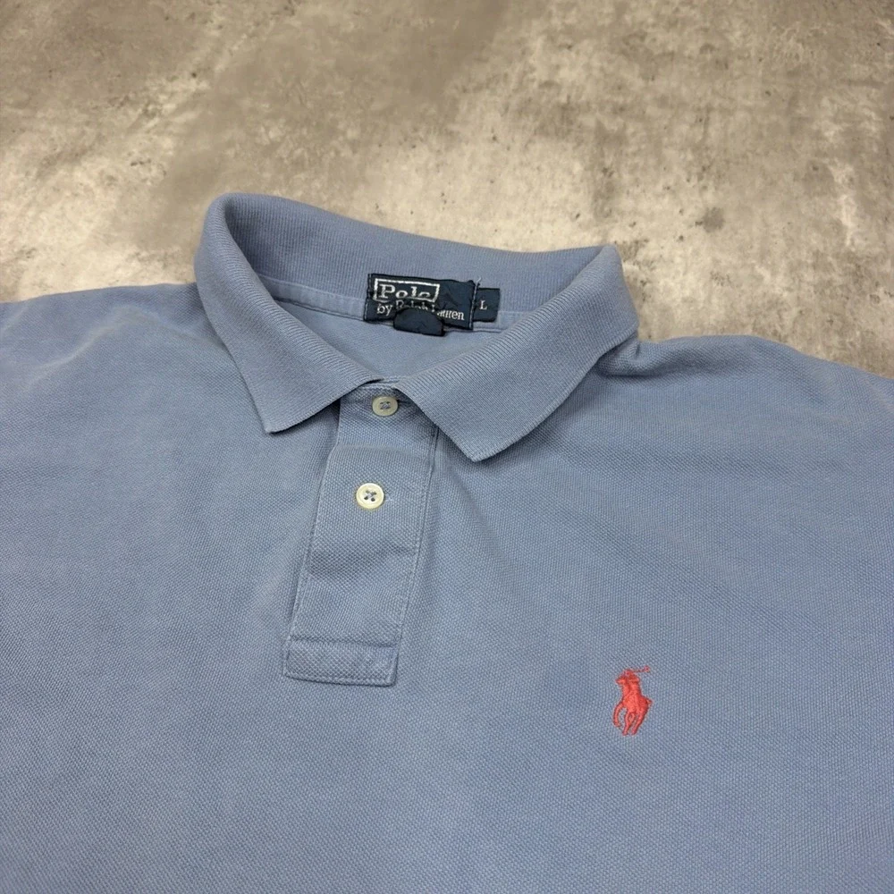 Vintage Polo Ralph Lauren Men's Classic Fit Polo Shirt Mens L Blue Red Pony